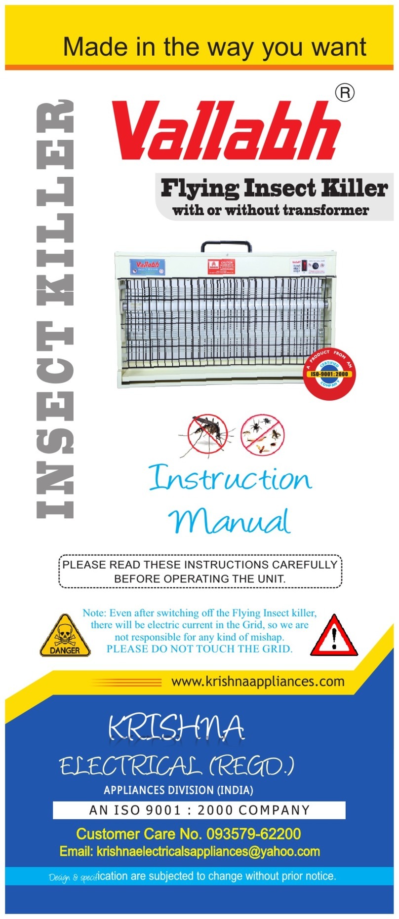 KRISHNA ELECTRICALS Vallabh FL2-HYX32 instruction manual