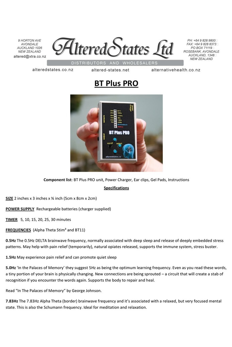 AlteredStates BT Plus PRO Quick start quide AlteredStates BT Plus PRO Quick start quide