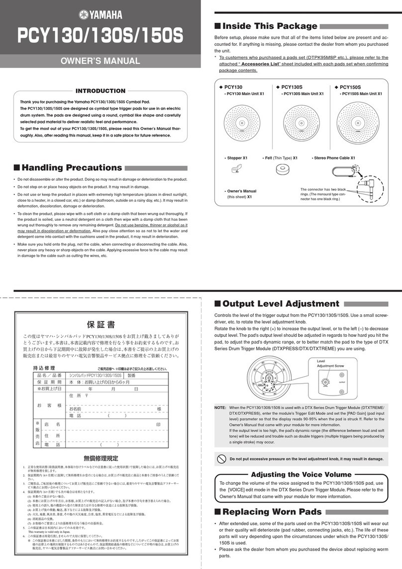 Yamaha PCY130 User manual