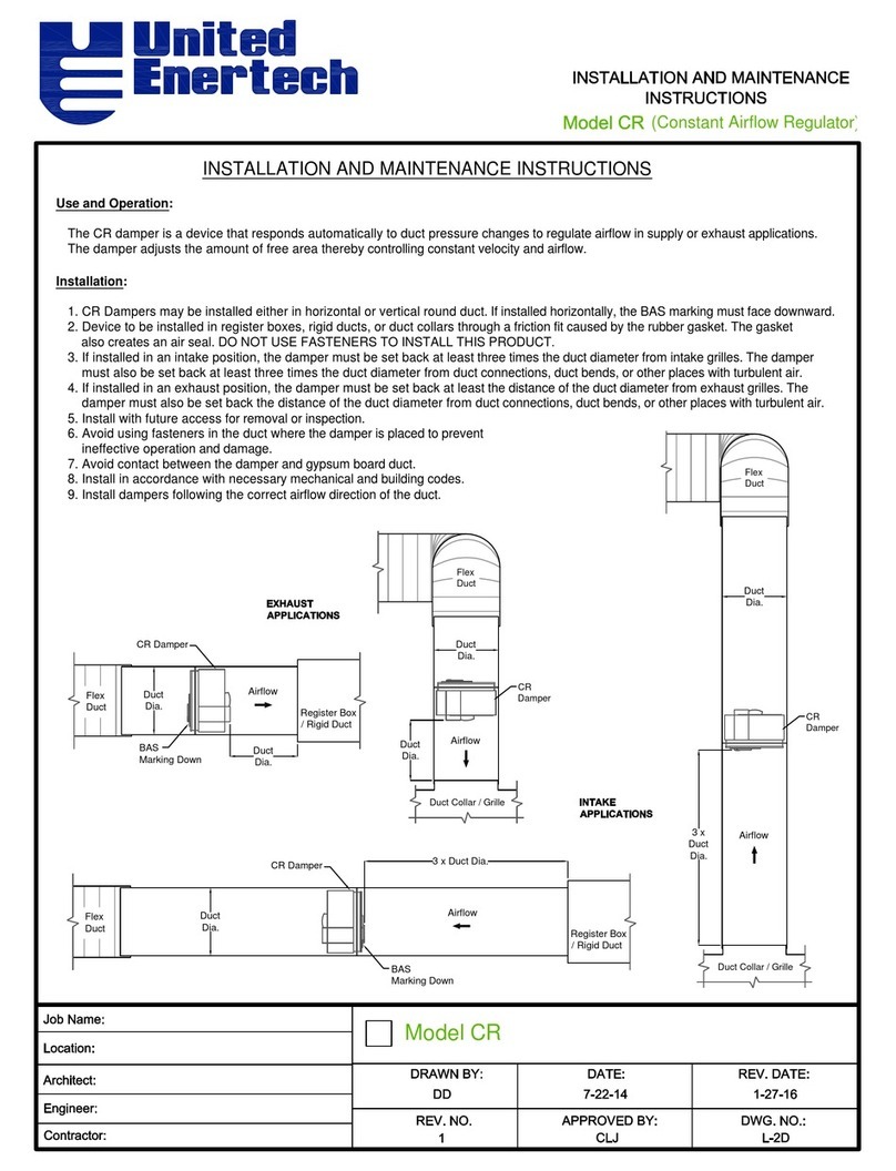 United Enertech CR Installation and maintenance instructions