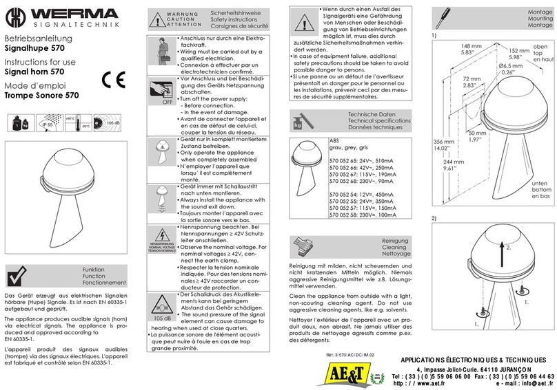 AE&T WERMA SIGNALTECHNIK 570 052 54 Instructions for use