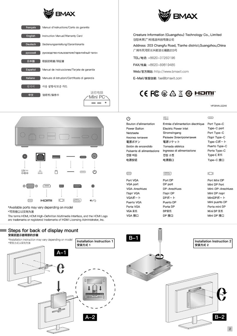 B-Max MaxMini B2 Plus Instruction manual & warranty card