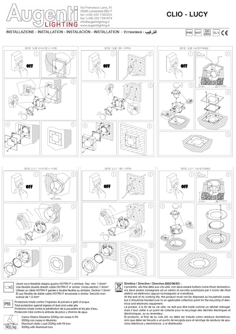 Augenti LIGHTING CLIO Installation Augenti LIGHTING CLIO Installation