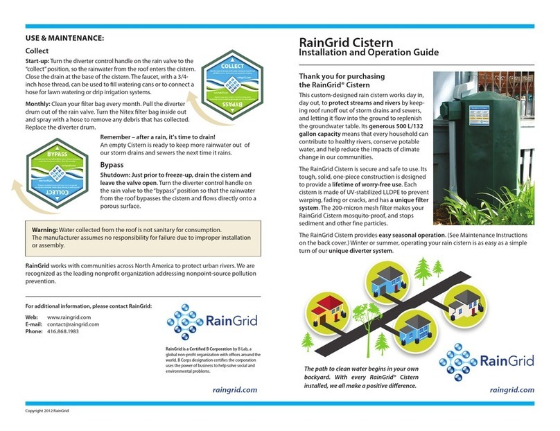 RainGrid Cistern Operating instructions