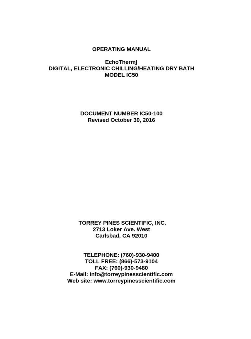 TORREY PINES SCIENTIFIC Echotherm Digital IC50 operating manual