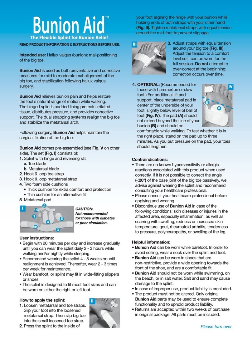 Alpha Orthotics Bunion Aid quick start guide