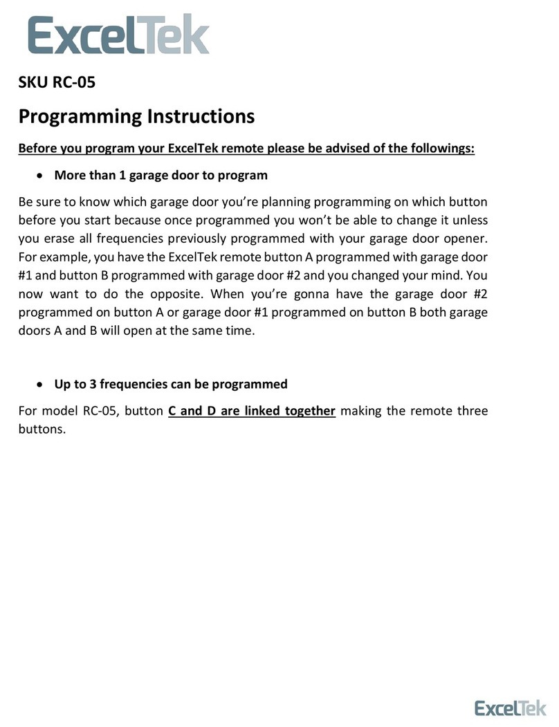 ExcelTek RC-05 Installation manual