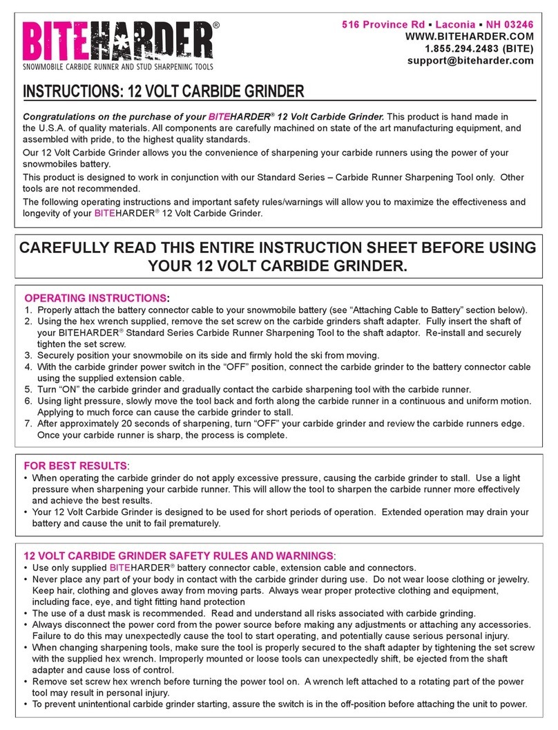 BITEHARDER 12 VOLT CARBIDE GRINDER instructions
