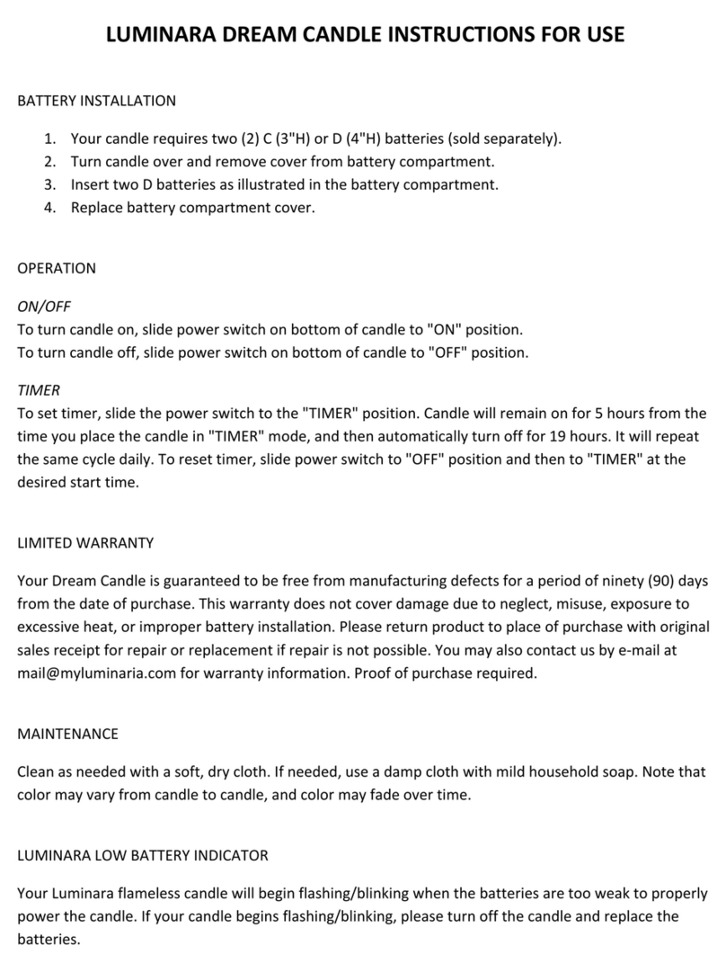 LUMINARA DREAM CANDLE Instructions for use LUMINARA DREAM CANDLE Instructions for use