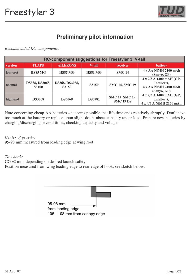 TUD Modelltechnik Freestyler 3 Pilot's information manual