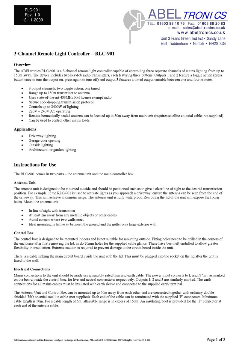 ABELtronics RLC-901 Instructions for use