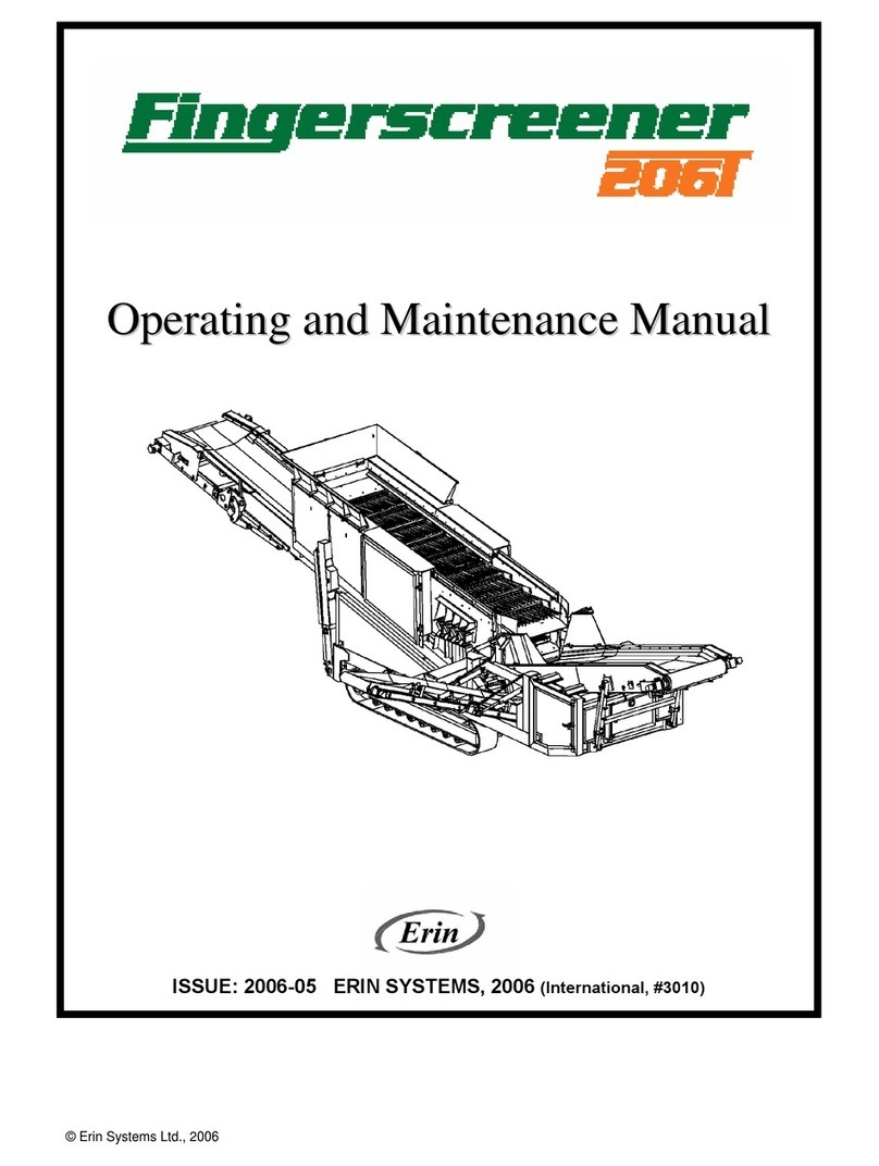 Erin Fingerscreener 206T Operating and maintenance manual