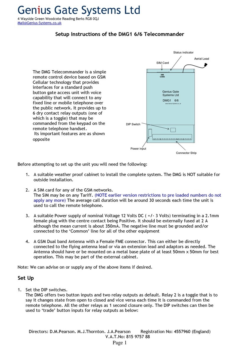 Genius Gate Systems DMG1 6/6 Setup instructions