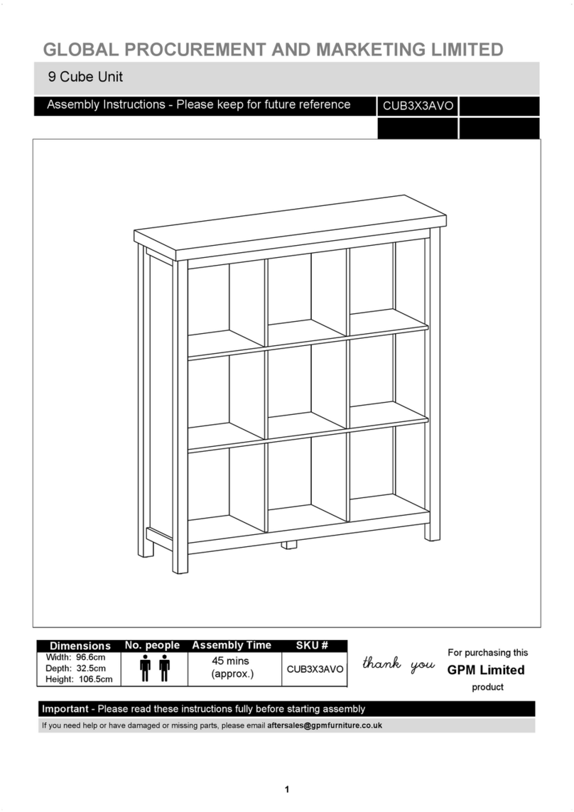 GPM Avon CUB3X3AVO Assembly instructions