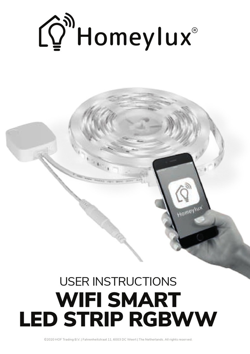 HomeyLux WIFI SMART LED STRIP RGBWW User instructions