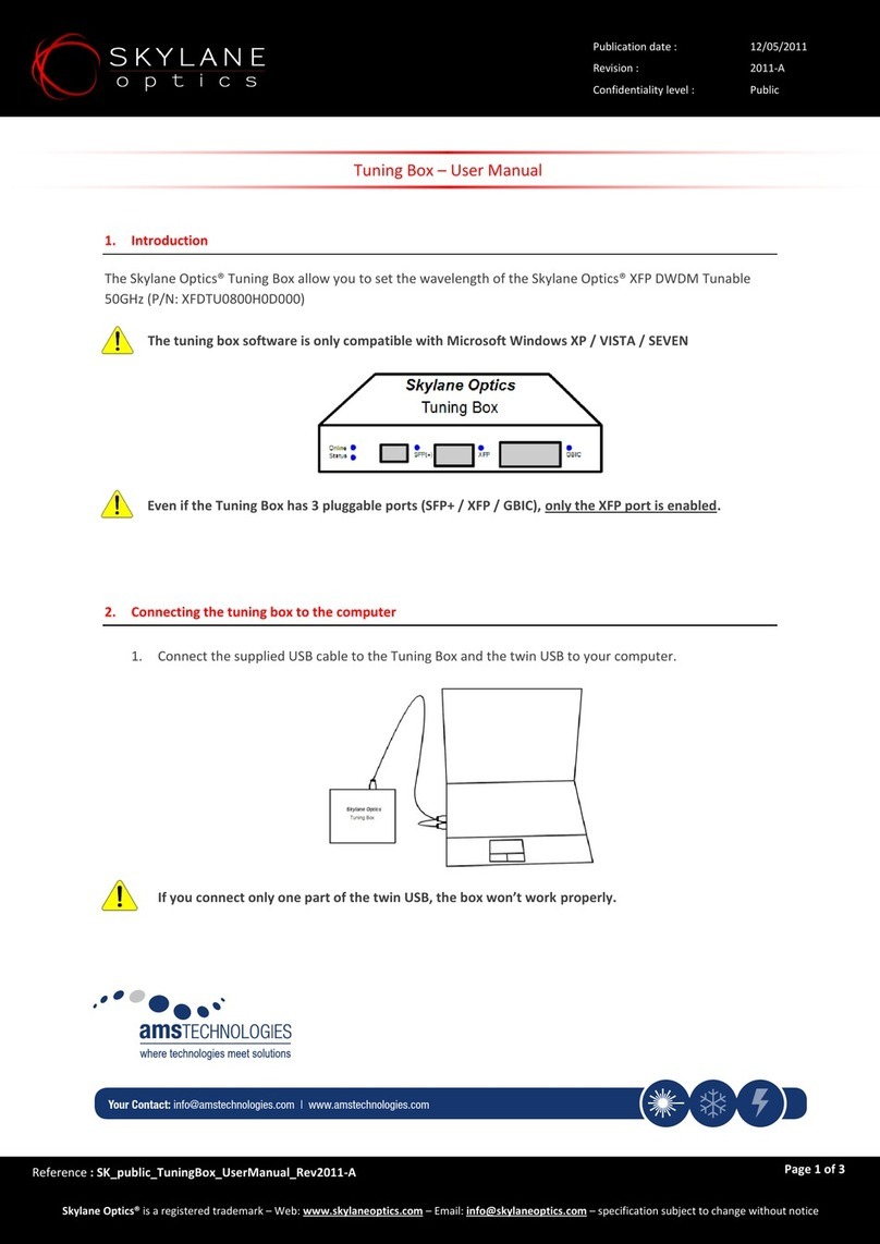 amstechnologies Skylane Optics user manual