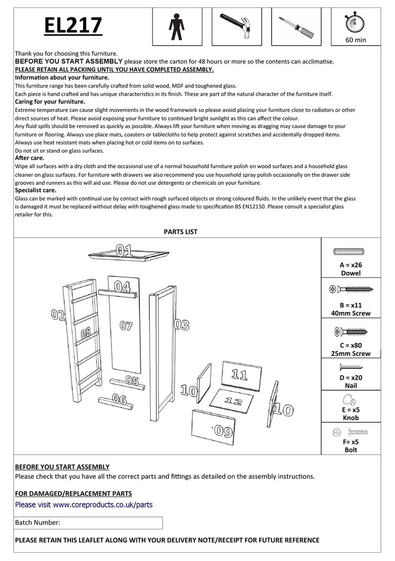 Core Products Elgin EL217 Assembly instructions