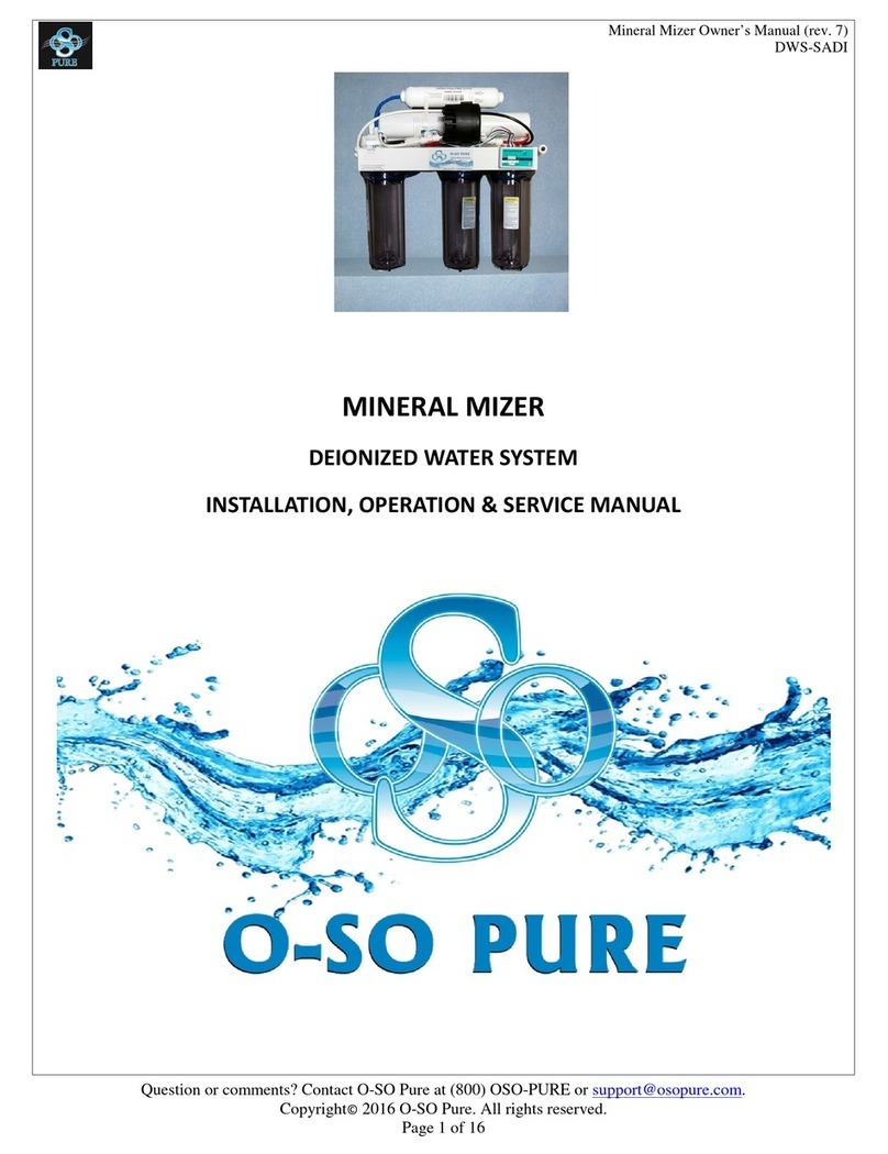 O-SO Pure Mineral Mizer Installation, operation & service manual