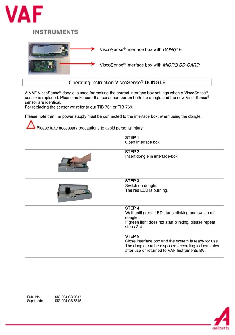 Aalberts VAF ViscoSense DONGLE Operating	 instruction
