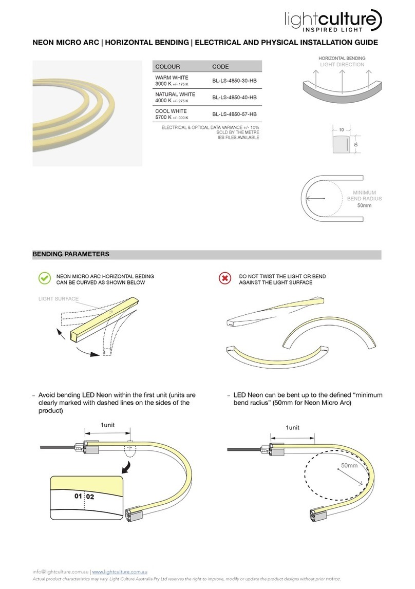 lightculture NEON MICRO ARC ELECTRICAL AND PHYSICAL INSTALLATION GUIDE