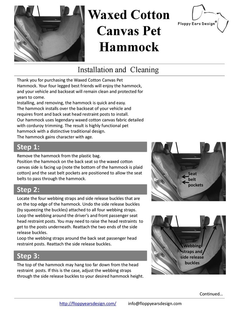 Floppy Ears Design Waxed Cotton Canvas Pet Hammock instructions