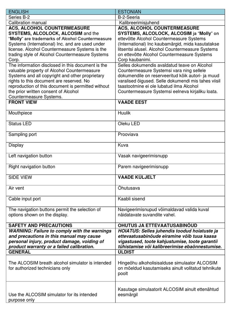 ACS ALCOLOCK B-2 Series Use and care manual