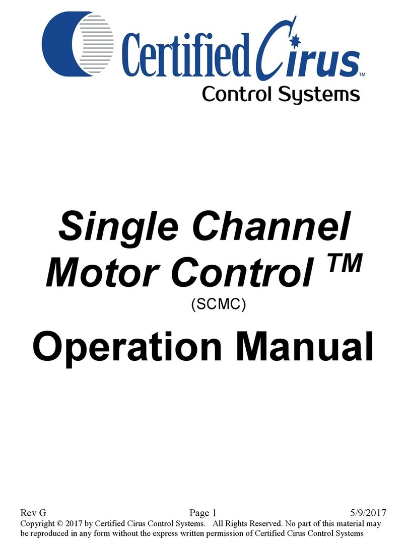 Certified Cirus Control Systems Single Channel Motor Control User manual
