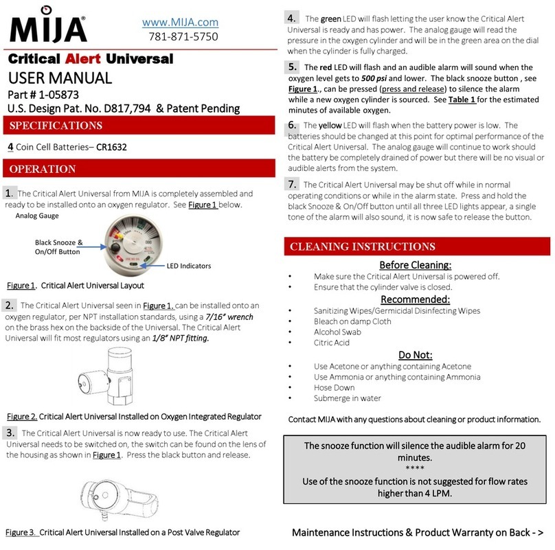 MIJA Critical Alert Universal user manual