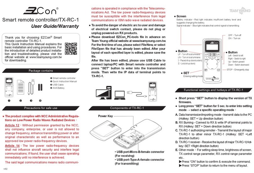 Team Young EZCon TX-RC-1 User guide & warranty