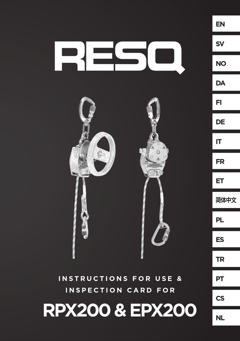 RESQ RPX200 Instructions for use & inspection card