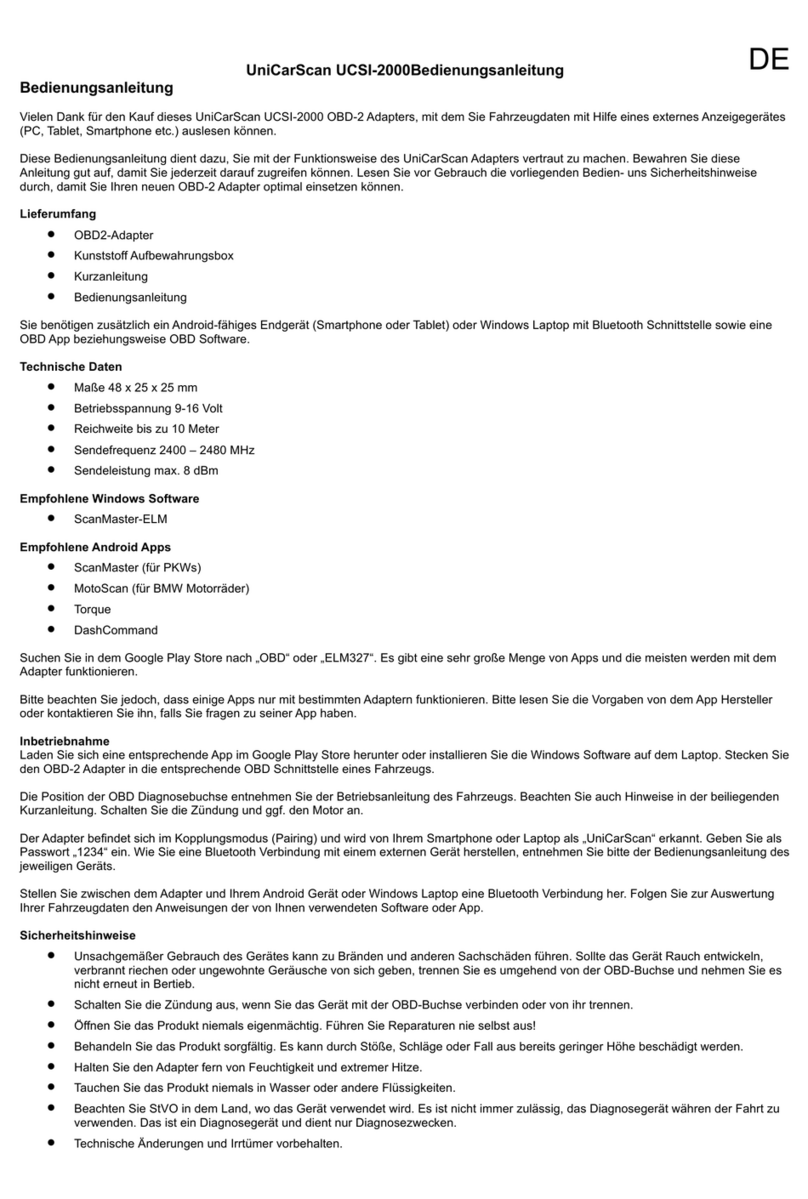 WGSoft UniCarScan UCSI-2000 User manual