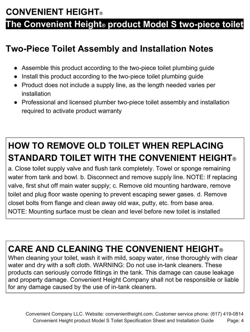 Convenient Height S Assembly and Installation Notes