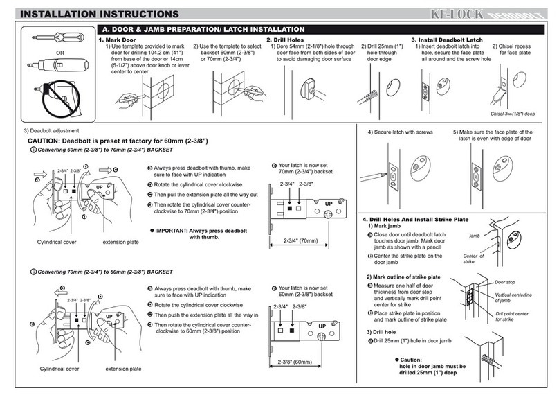 KF-LOCK DB-BT-15 installation instructions