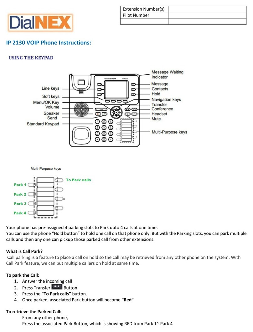 DialNEX IP 2130 instructions