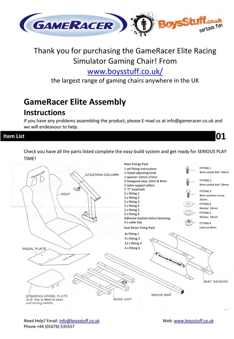BoysStuff GameRacer Elite Assembly instructions