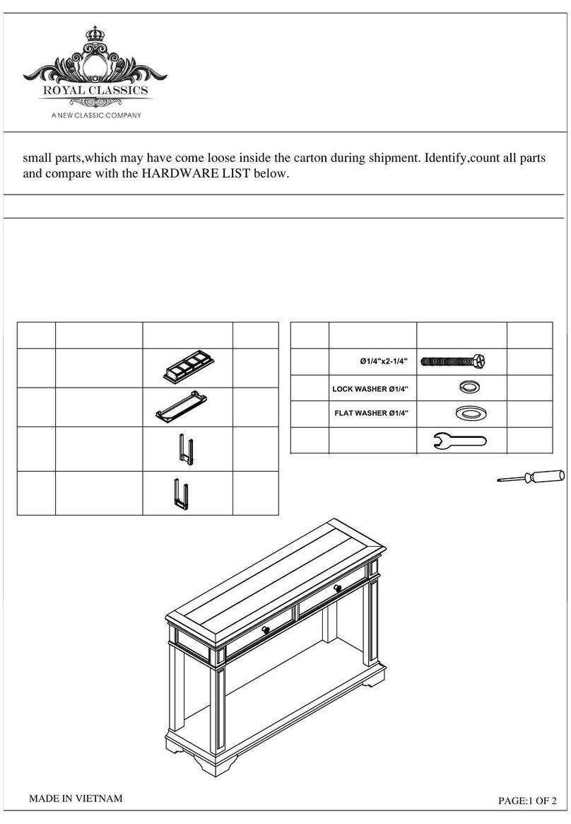 Royal Classics ANASTASIA T1731-30 User manual Royal Classics ANASTASIA T1731-30 User manual