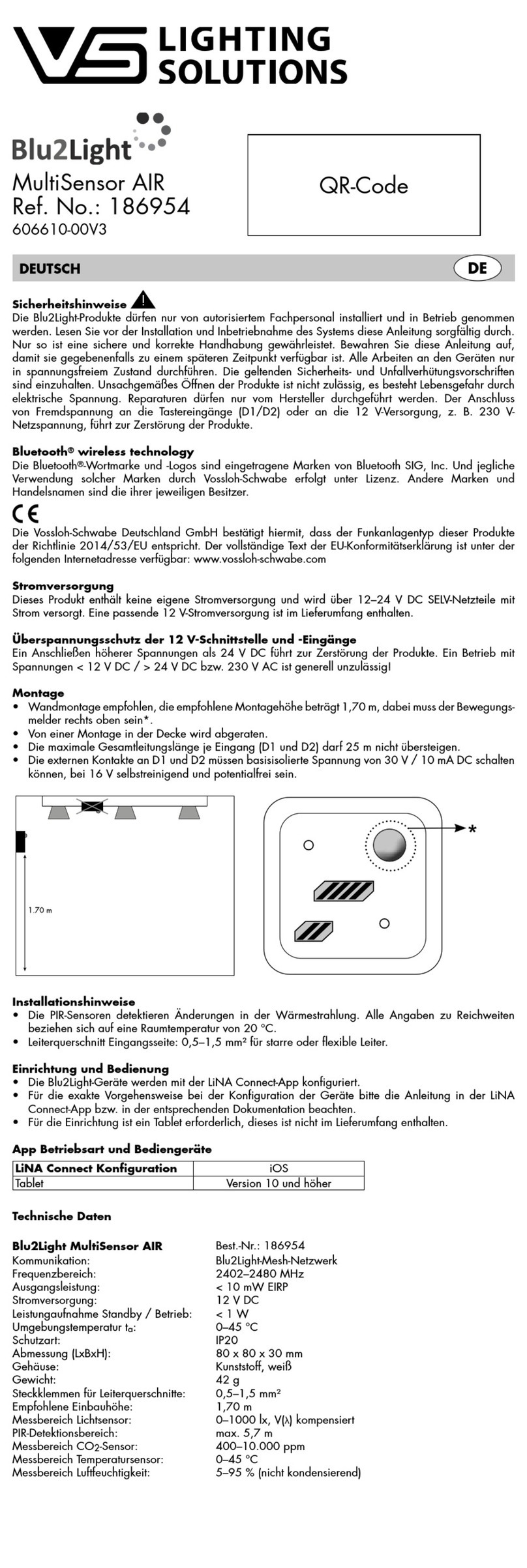 VS LIGHTING SOLUTIONS Blu2Light Operation manual