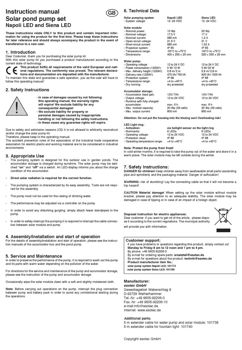 esotec Napoli LED instruction manual