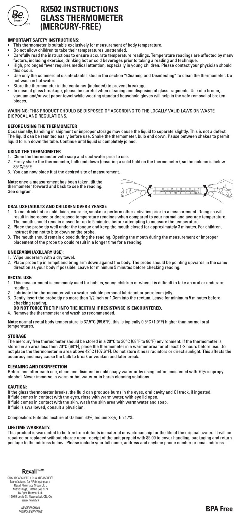 Be.Better RX502 instructions