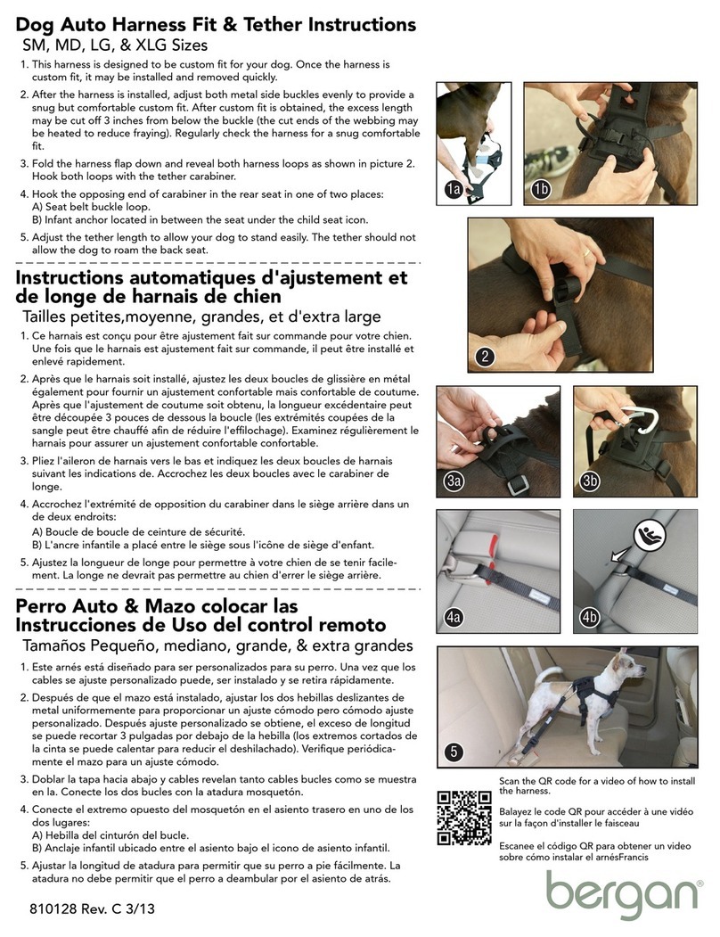 BERGAN Dog Auto Harness Fit & Tether instructions