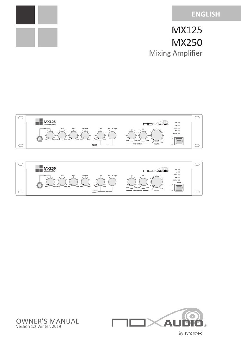 syncrotek Nox Audio MX125 owner's manual
