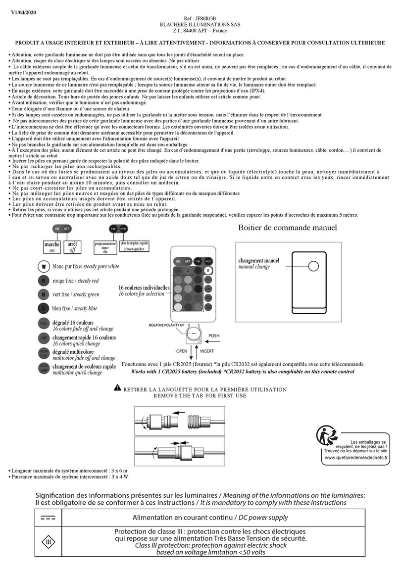 BLACHERE ILLUMINATIONS JF80RGB User manual