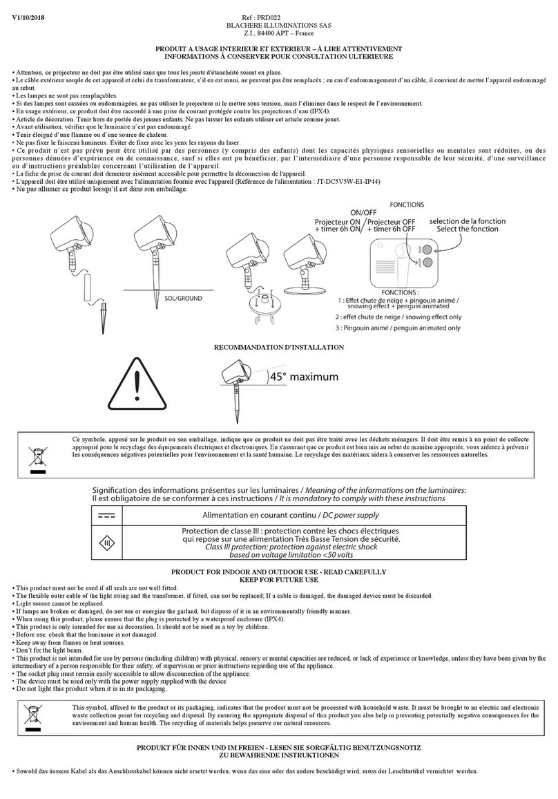 BLACHERE ILLUMINATIONS PRD022 quick start guide