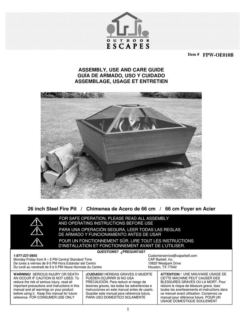 Outdoor Escapes FPW-OE010B Assembly, Use and Care Guide Outdoor Escapes FPW-OE010B Assembly, Use and Care Guide