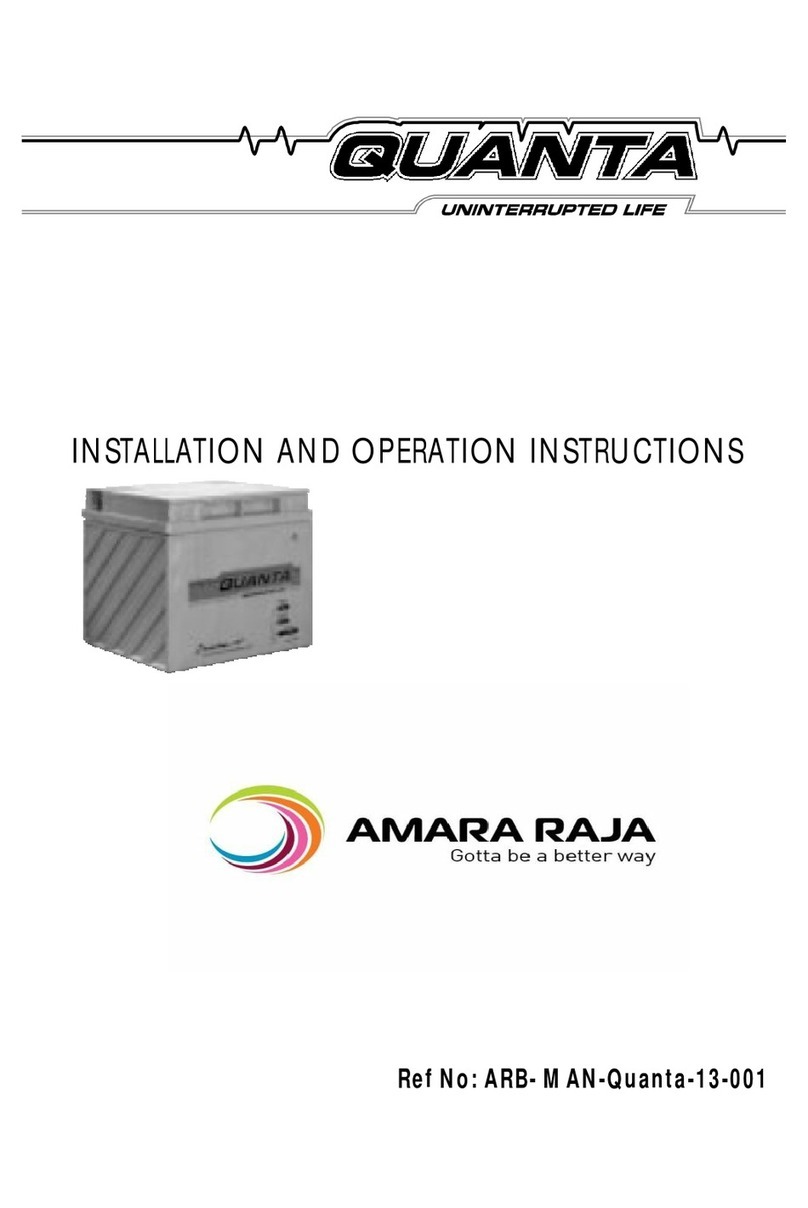 AMARA RAJA AMARON QUANTA 12AL007 Installation and operation instructions