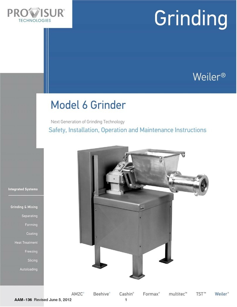 Provisur Weiler 6 SAFETY, INSTALLATION, OPERATION AND MAINTENANCE INSTRUCTIONS