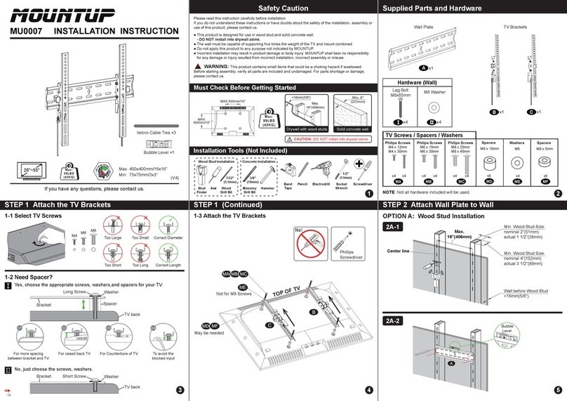 Mountup MU0007 Installation instruction