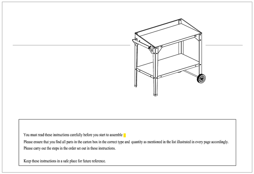 Hanover HANTROLLEY-WHT Assembly instruction