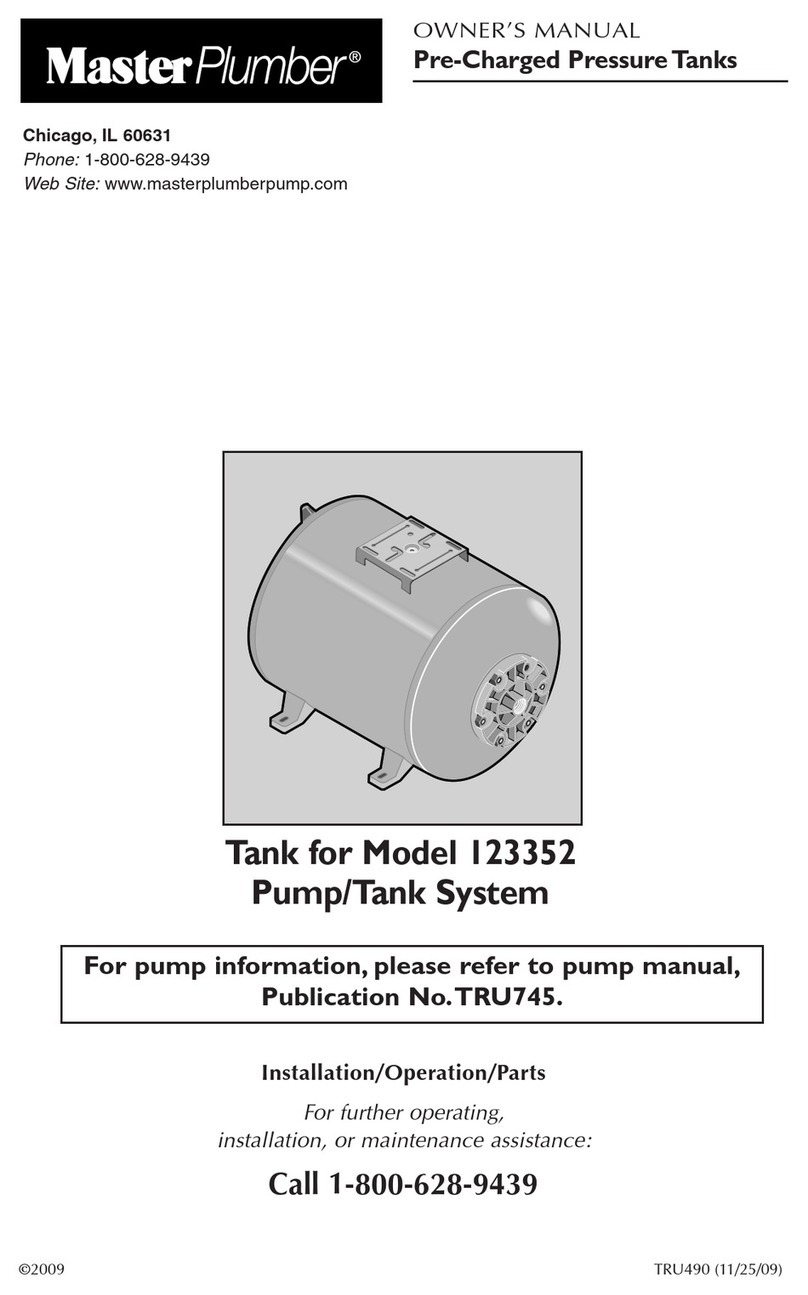 Master Plumber 123352 owner's manual