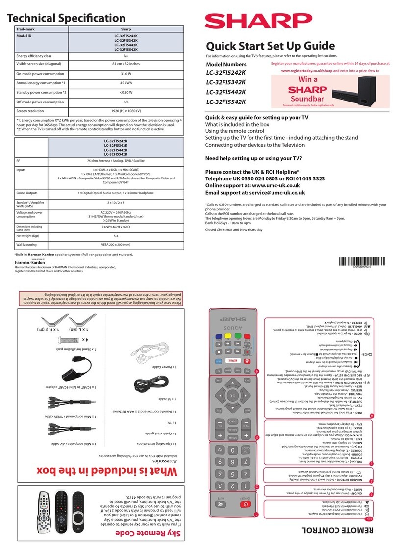 Sharp LC-32FI5442K User manual